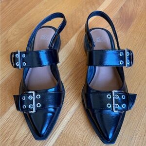 Wild Fable Shiny Black Buckle Flats